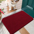 OLANLY Dog Door Mat for Muddy Paws 24x16, Absorbs Moisture and Dirt, Absorbent Non-Slip Washable Doormat, Quick Dry Chenille Mud Mat for Dogs, Entry Indoor Entryway Carpet for Inside Floor, Red by OLANLY