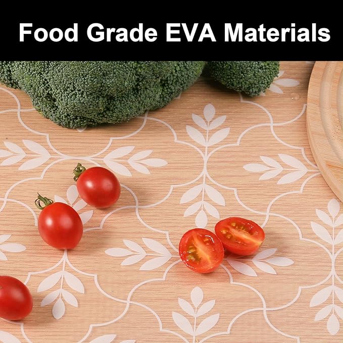 Cooyes Shelf Liners for Kitchen Cabinets Waterproof & Oil-Proof Kitchen Cupboard Mats Non-Slip Drawer Mats EVA Material Non Adhesive Fridge Liner for Shelves（17.5" W x 78.7" L） - Image 5