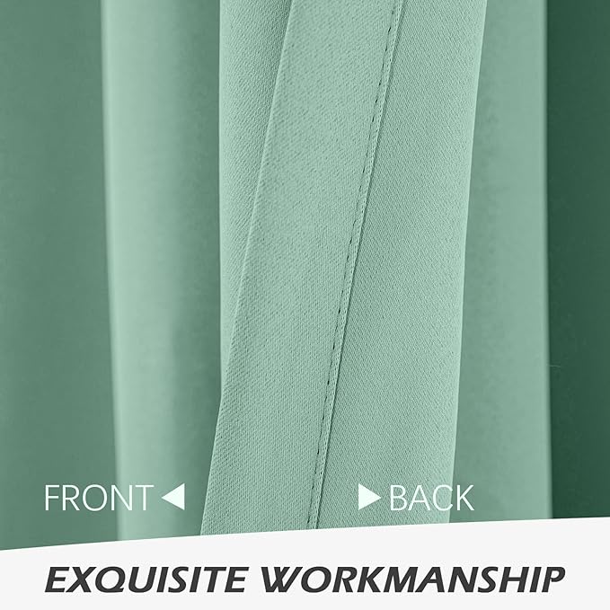 MYSKY HOME Aqua Blackout Curtains for Living Room, 63 Inch Long Grommet Room Darkening Curtain for Bedroom, Amazing Triple Weave Thermal Insulated Curtain, 1 Curtain Panel, 42 x 63 Inch, Aqua - Image 4
