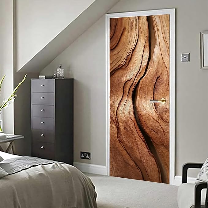 3D Door Decals Stickers, Peel Stick Wall Murals Vinyl Wallpaper Self-Adhesive Mural Door Covers Decorative for Furniture Home Decor Wrinkle-Resistant Waterproof - Image 6