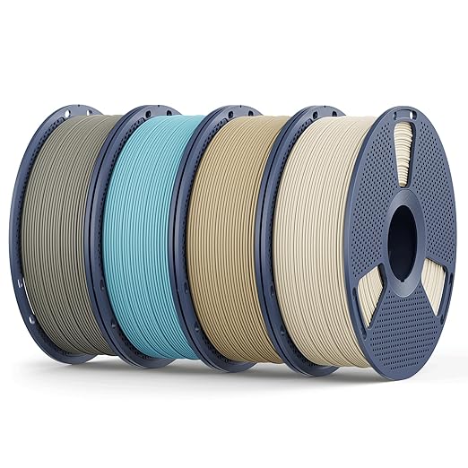Matte PLA Filament 1.75mm, 4kg(8.8lbs) SUNLU 3D Printer Filament, Matte Surface Texture, No Clogging, Less Brittle, BoneWhite+Oceanblue+Oak+Clay by YOOPAI