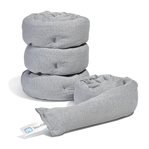 PIG Dryer-Safe Reusable Water Absorbent Sock | 4 Pack | 3" W x 38" L | Absorbs Up to 34 oz per Sock | Gray | PM50673 by NewPig