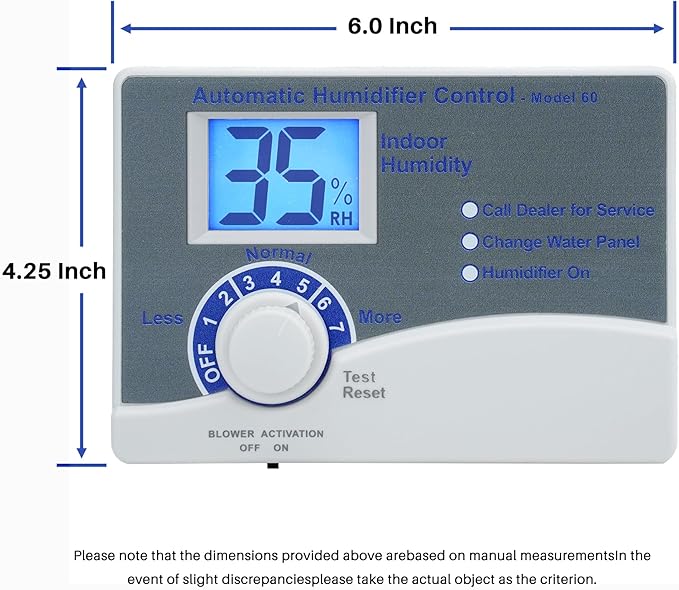60 Whole House Humidifier Control Humidistat with Outdoor Temperature Sensor, Compatible with 400, 500, 600, 700, Automatic Digital Whole House Humidifiers, 24VAC - Image 6