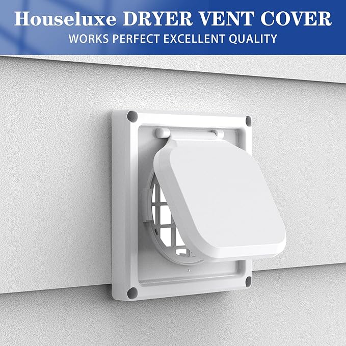 Dryer Vent Cover Outside 4 inch, Magnetic Door Design, Durable Airflow Vent with Lint Trap Screen, Thickened Material, 6 inch x 6 inch Size, White - Image 7