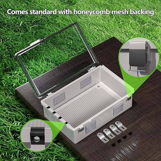 ABS Electrical Junction Box, Ventilated Design, Cable Grommets, IP65 Waterproof Enclosure, Indoor/Outdoor Use with Mounting Panel. (Clear Cover, 15.7"x11.8"x7.1") - Image 6