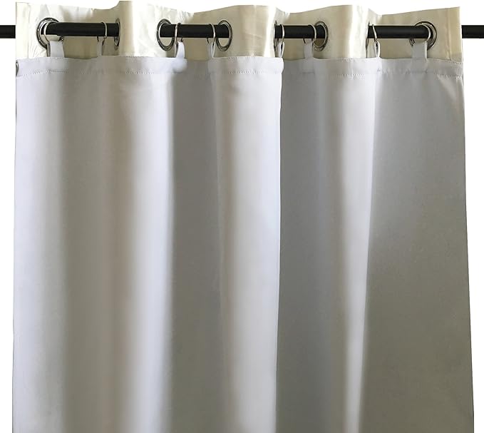 DriftAway Thermal Insulated Blackout Curtain Liner 2 Panels Each Liner Size 50 Inch by 80 Inch Rings Included by DriftAway