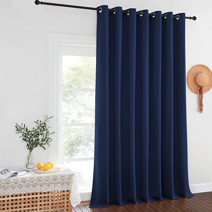 NICETOWN Navy Blue Blackout Room Divider Curtains 144 inch Length, Grommet Energy Saving Thermal Drapes Sound Reducing Window Treatments for Living Room/Bedroom, W100 x L144, 1 Panel - Image 2