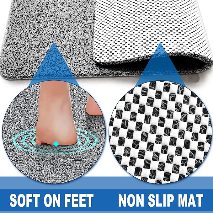 Shower Mats Non Slip for Elderly, 16x24’Lager Loofah Shower Mat, Loofah Bath Mats for Shower for Elderly-Grey - Image 4