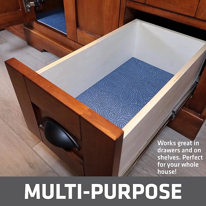 Drymate Premium XL Under Sink Mat, Waterproof Cabinet Protection Mats for Kitchen & Bathroom, Absorbent Shelf Liners, Slip-Resistant, Non-Adhesive, Machine Washable (USA Made)(24”x59”)(Blue) - Image 5