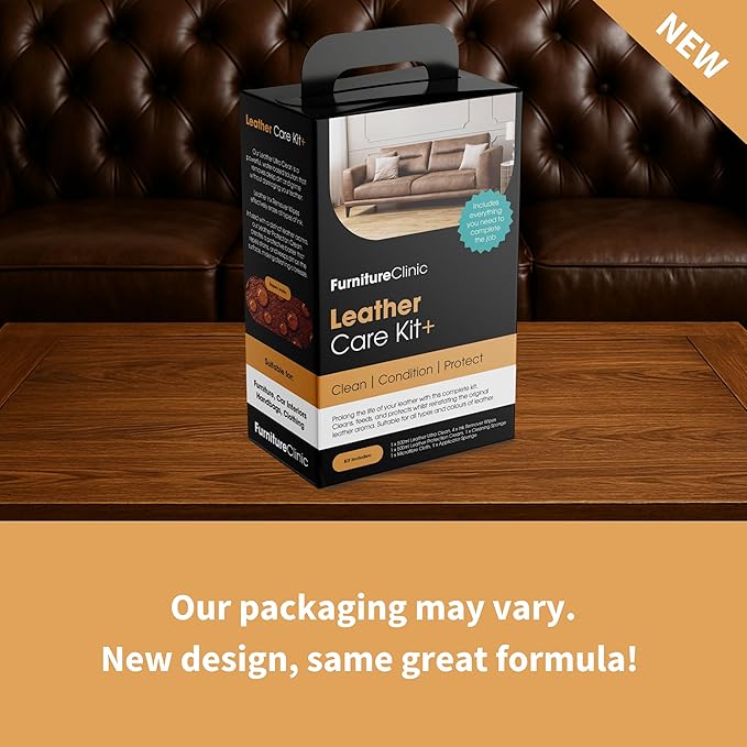 Furniture Clinic Large Leather Care Kit | Leather Cleaner + Conditioning Protection Cream for Furniture | Two 17oz Bottles + 1 Sponge & 1 Cloth | Restore Leather Couches, Car Seats, Jackets, & Boots - Image 8