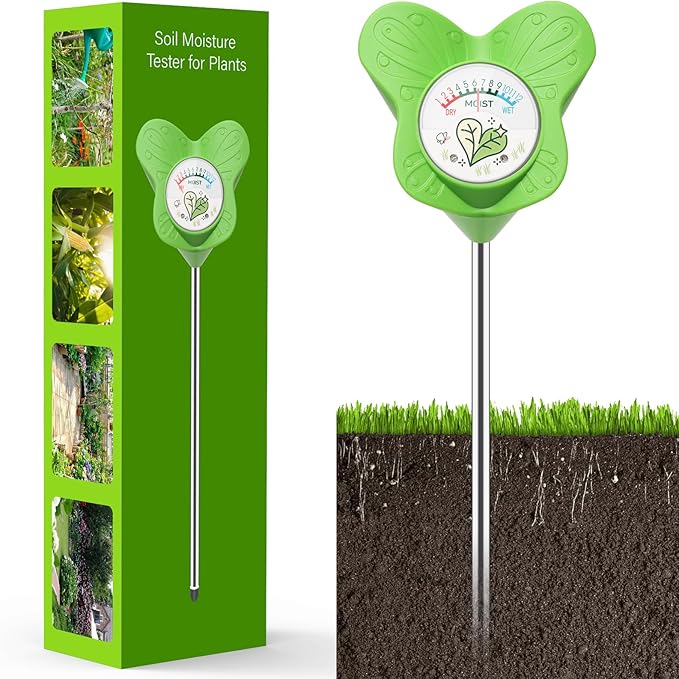 UNIWA Soil Moisture Meter, Plant Water Meter for House Plants and Indoor Potted Plants, Soil Moisture Monitor for Garden, Farm, and Lawn Plant Care,No Battery Needed by UNIWA