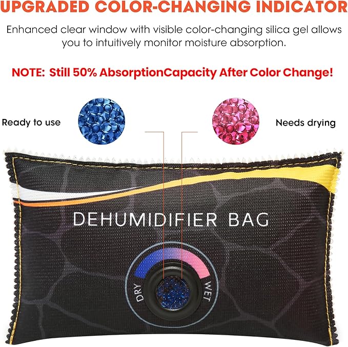 2 x 400g (1.8 lbs) Rechargeable Moisture Absorbers,Car Dehumidifier Bag,Microwave Fast Reactivated Large Desiccant Packs for Storage,Silica Gel Packets for Closet and Bathroom,Gun Safe Dehumidifier - Image 2