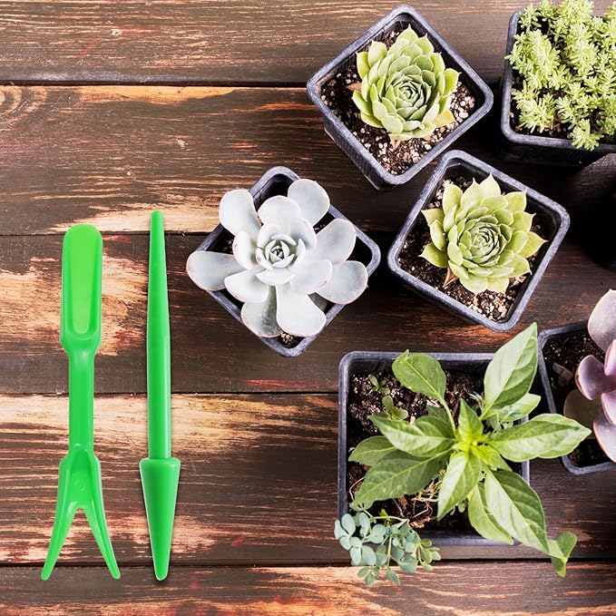 Antrader Mini Garden Hand Succulent Transplanting Tools for Indoor Gardening Plant Care, Set of 6, Green - Image 3