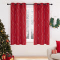 Deconovo Blackout Curtains, Christmas Red Curtain, Thermal Insulated Noise‑Reducing Drapes, Wave Line Dot Foil Print, 42 x 45 Inch, 2 Panels, Machine‑Washable Window Curtain for Home Party Living Room by Deconovo