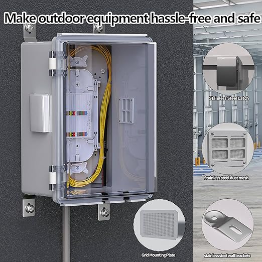 ABS Electrical Junction Box, Ventilated Design, Cable Grommets, IP65 Waterproof Enclosure, Indoor/Outdoor Use with Mounting Panel. (Clear Cover, 8.7"x6.7"x4.3") - Image 2