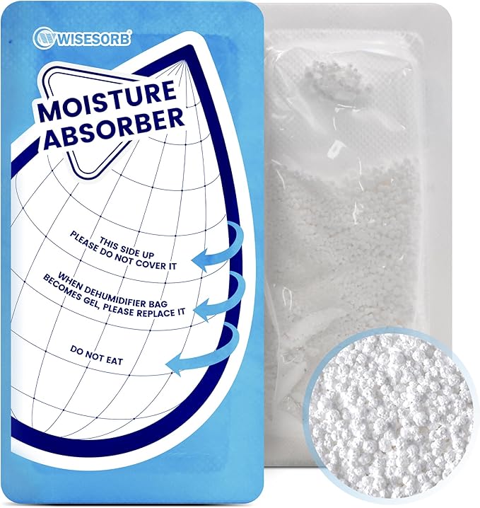 25 Gram Moisture Absorbers, 20 Packs Dehumidifier Bags for Bathrooms, Basements, Rvs, Humidity Packets for Closet by Wisesorb