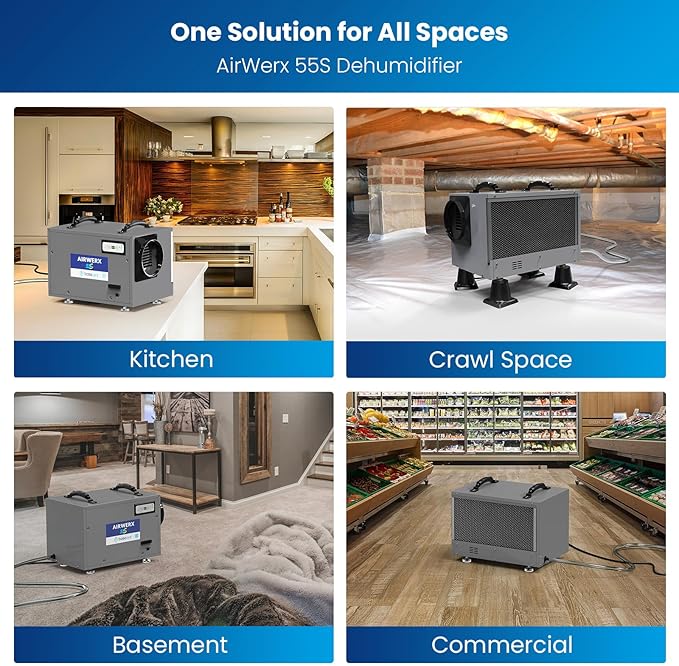 BaseAire 120 Pints Crawl Space Dehumidifier with Drain Hose, Energy Star Dehumidifier for Commercial, Home and Basement, Compact, Auto Defrost, Intelligent Control, Auto Restart, Up to 1300 Sq Ft - Image 7