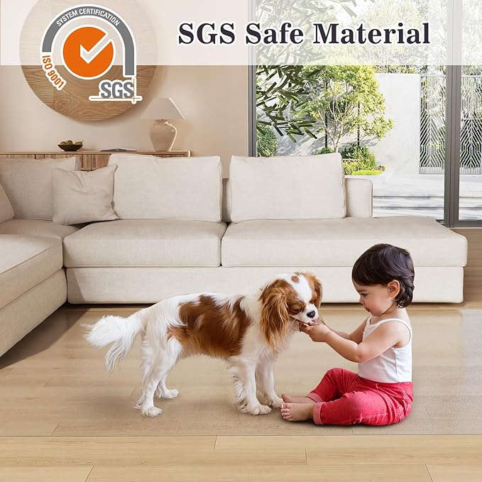3'×10' Frosted Clear Vinyl Runner Rug for Hallway, Waterproof No Spill Plastic Floor Runner Mat for Kitchen, Anti-Scratch Indoor Outdoor Floor Mat for Entryway, High Traffic Area - Image 3