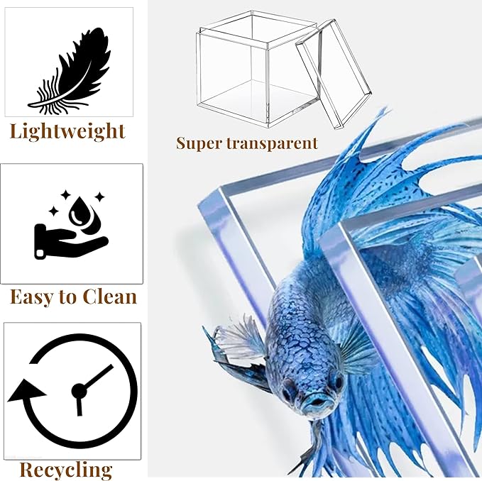 KissYou Acrylic Box Clear Boxes with Lids 2 Packs Display Case Christmas Party Decoration Plastic Square Cube Candy Boxes - Image 3