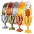 AMOLEN PLA 3D Printer Filament PLA Filament 1.75mm Silk Filament Bundle,Gold, Silver,Bronze, Red Copper,3D Printing Filament Bundle, 200gX 4 Spools by AMOLEN