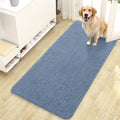 OLANLY Dog Door Mat for Muddy Paws 47x24, Absorbs Moisture and Dirt, Absorbent Non-Slip Washable Doormat, Quick Dry Chenille Mud Mat for Dogs, Entry Indoor Entryway Carpet for Inside Floor, Airy Blue by OLANLY