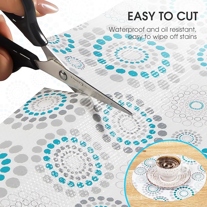 Drawer and Shelf Liner, Non-Slip Kitchen Cabinet Liners Non-Adhesive Thick Strong Grip Waterproof Washable Mats Protect Dresser Shelves Cupboard Bathroom Cabinets, Spiral, 24 in X 20 FT - Image 5