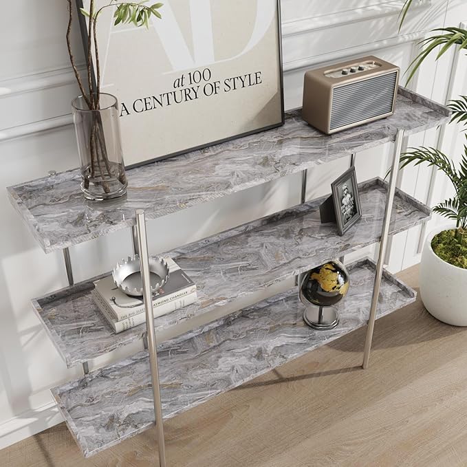 CRE8TIVE Slate Grey Gold Marble Wallpaper Peel and Stick Glossy Marble Contact Paper for Countertops Waterproof 12"x354" Thick Self Adhesive Removable Wallpaper for Bathroom Bedroom Cabinets Shelves - Image 7