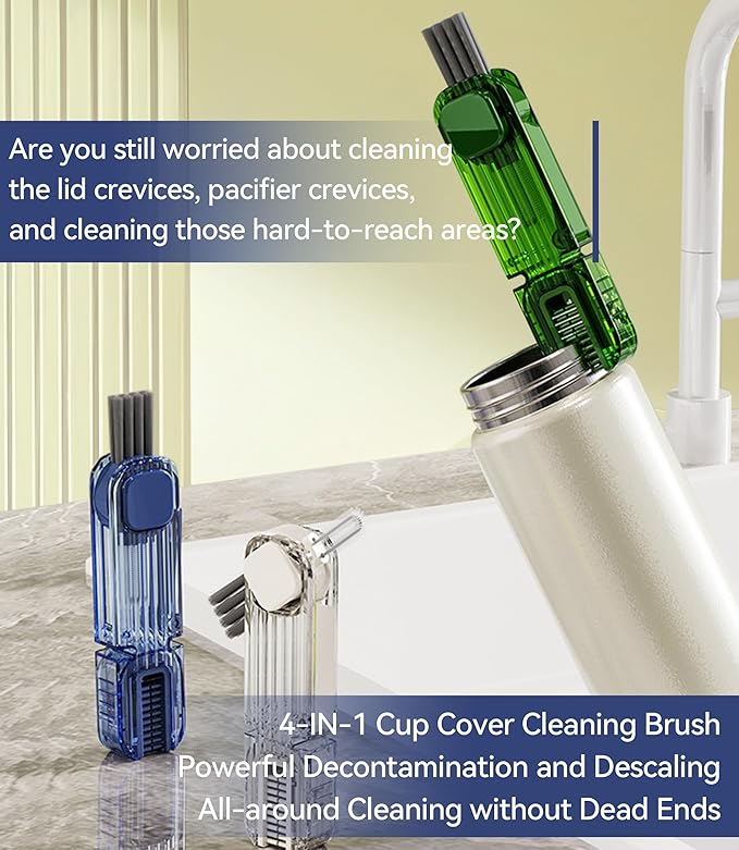 4 in 1 Cup Lid Gap Cleaning Brush - 2025 Multifunctional Insulation Bottle Cleaning Tools, Mutipurpose Tiny Silicone Cup Holder Cleaner, Home Kitchen Cleaning Tools - Image 6
