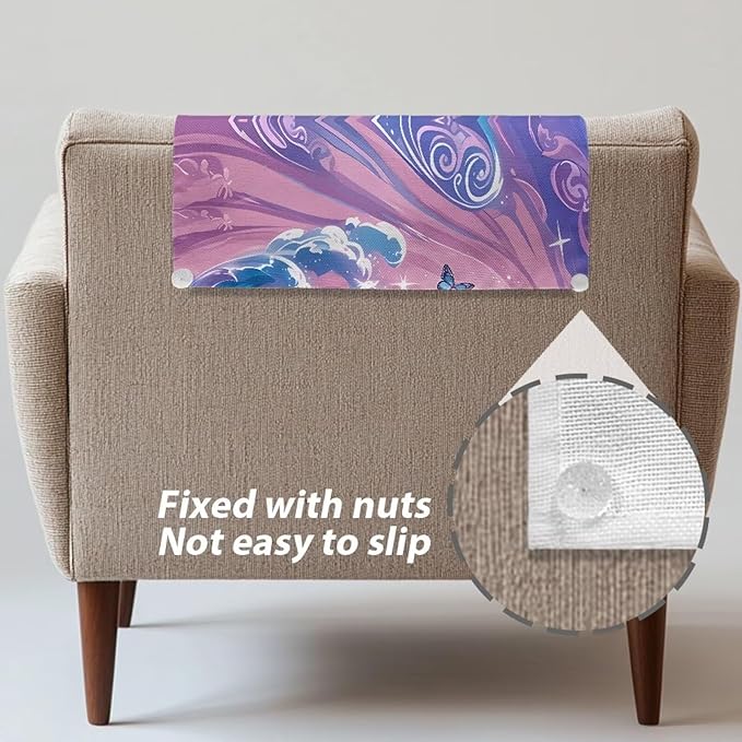 Sea Turtle Headrest Cover for Couch Non-Slip Flower Pink Furniture Slipcover Wear Resistant Headrest Protector Washable Fabric Furniture Slipcover Home Office Decoration - Image 5
