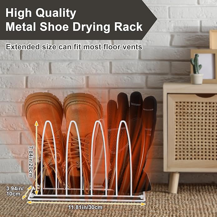 2 Pack Metal Shoe Drying Rack, Shoes, Boot, and Glove Drying Rack, Dryer Racks for Shoes and Dryer Shoe Racks Inside Dryers (White) - Image 2