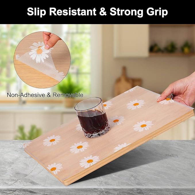 Cooyes Shelf Liner – Premium Non-Adhesive Cabinet & Drawer Liner for Kitchen – Waterproof Shelf Paper with Modern Pattern – Durable EVA Cabinet Mat – Easy to Cut （24" W x 120" L） - Image 2
