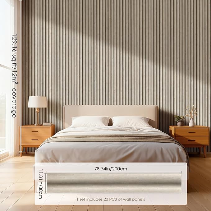 PS Wall Panels for Interior Wall Decor, 20-Pack 78.74×11.81 in., Covers 129.16 sq.ft, Lightweight Wall Panels, Glue-On Wall Covering Panels-White Oak - Image 2
