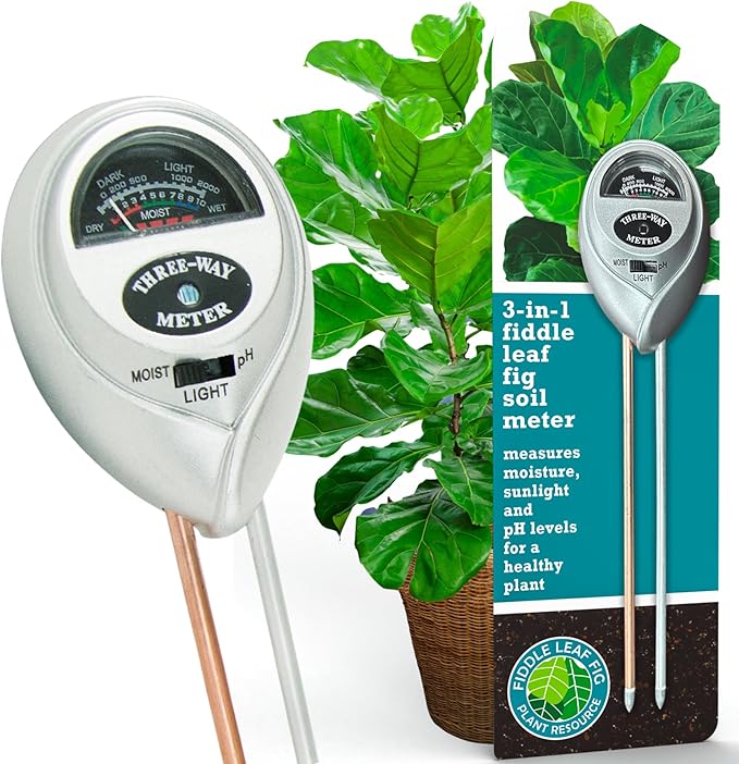 Houseplant Resource Center Fiddle Leaf Fig 3-in-1 Soil Moisture Meter for Plants – Best Indoor Plant Water Meter for Potted Houseplants - Light & Moisture Sensor Probe for Optimal Growth by HouseplantResourceCenter
