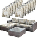 12Pcs Outdoor Stretch Cushion Covers,Waterproof Outdoor Chair Floral Cushion Covers for Patio Furniture, Washable Beige Couch Covers Replacement for Patio Furniture by CALBODE