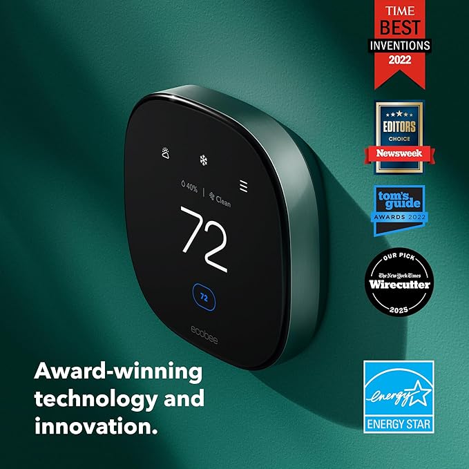 ecobee Smart Thermostat Premium with Smart Sensor and Air Quality Monitor - Programmable Wifi Thermostat - Works with Siri, Alexa, Google Assistant - Image 8