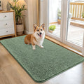 OLANLY Dog Door Mat for Muddy Paws 45x27, Absorbs Moisture and Dirt, Absorbent Non-Slip Washable Doormat, Quick Dry Chenille Mud Mat, Entry Indoor Entryway Carpet for Inside Floor, Olive Green by OLANLY