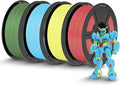 TECBEARS High Speed PLA 3D Printer Filament Bundle，Matte PLA Filament 1.75mm for High Speed 50-600mm/s, High Toughness Matte Filament, Red+Blue+Yellow+Olive Green by TECBEARS