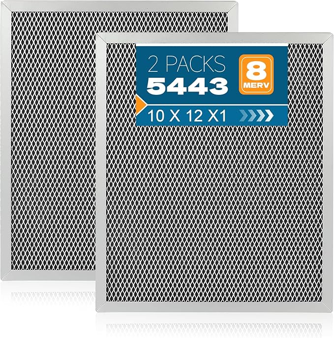 2-Packs 5443 Washable MERV 8 Dehumidifier Filter 10x12x1 Compatible with AprilAire Whole-House Models1830 1850 1852 and Ventilation Models 8191 8192 by Qinlov
