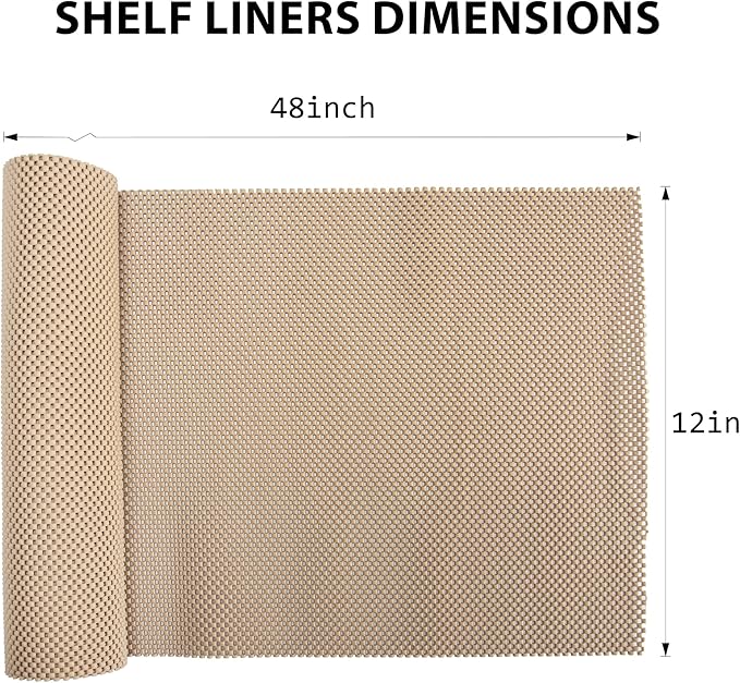 Shelf Liners for Cabinets-Drawer Liner Cabinet Liners for Shelves Kitchen,Non-Adhesive,Non-Slip,Brown,12 x 48 inch - Image 6