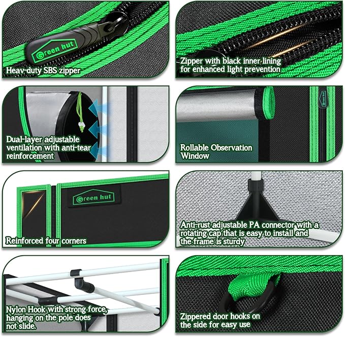 2x2 Grow Tent, 24"x24"x36" 600D Mylar Hydroponic Growing Tents for Plants Inside Reflective Grow Tent Growing Room Hydroponic System - Image 3