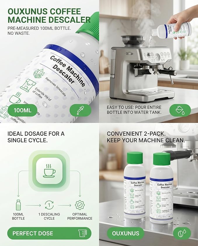 Descaling Kit Compatible with Delonghi Coffee Machines: 2 Full Maintenance Cycles | 2 Compatible with De'Longhi water Filters + 2x100ml Descaling Solution Replace Every 3 Months （6-Month） - Image 2