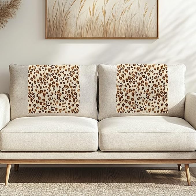Leopard Couch Headrest Covers Non-Slip Sofa Slipcover with Pins Wear Resistant Furniture Headrest Protector for Recliner for Kids Pets Family Home Decor - Image 2