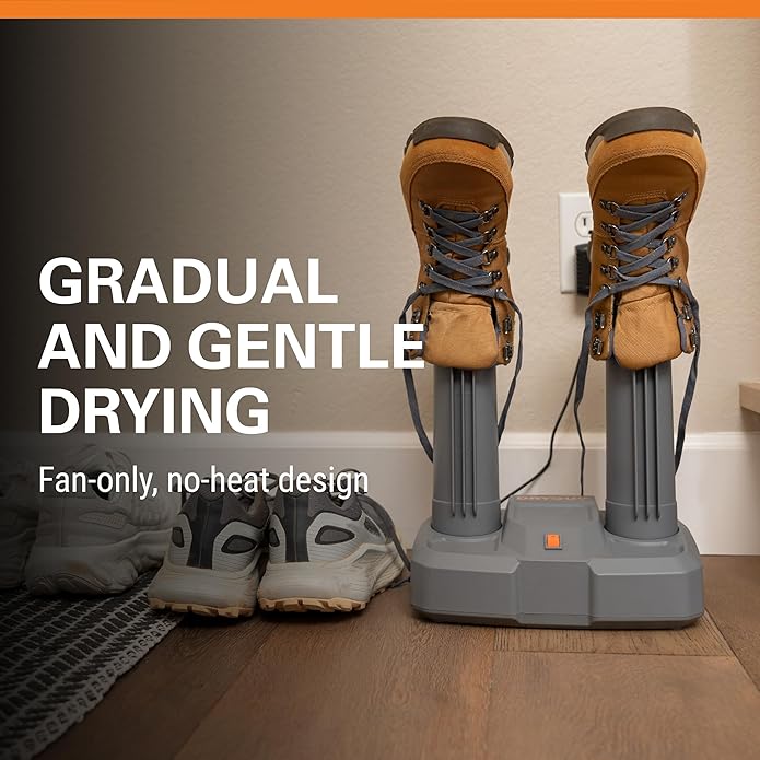 DryGuy Footwear Dryer – No-Heat, Fan-Driven Shoe Dryer for Hiking, Cleats, and Dress Shoes | Gentle Airflow | Compact, Quiet Design with 2 Universal Drying Ports and 6-Foot Power Cord - Image 2
