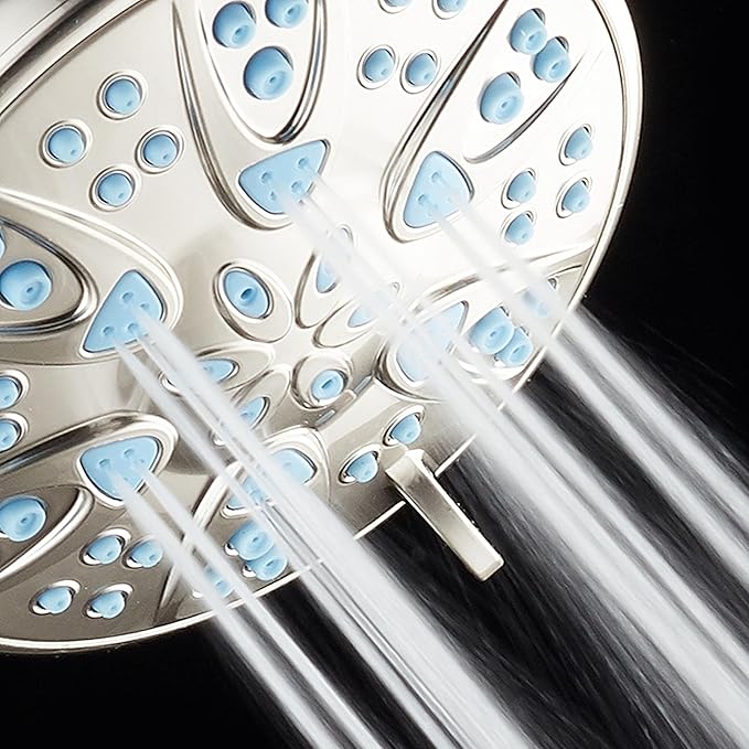 AquaDance Antimicrobial – Anti-Clog High-Pressure 6-Setting Head with Microban Nozzle Protection from Growth of Mold, Mildew & Bacteria for Stronger Shower 4", Aqua Blue Jets – 1.8 GPM - Image 3