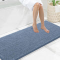 Smiry Luxury Chenille Bathroom Rugs 59x20, Extra Soft and Absorbent Shaggy Bath Mat, Machine Washable, Non-Slip Plush Carpet Runner for Tub, Shower, and Floor, Home Decor Accessories, Grayish Blue by Smiry