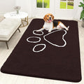 OLANLY Dog Door Mat for Muddy Paws 70x46, Paw Print Design, Absorbs Moisture and Dirt, Absorbent Non-Slip Washable Doormat, Quick Dry Chenille Mud Mat for Dogs, Entry Indoor Entryway Carpet, Brown by OLANLY