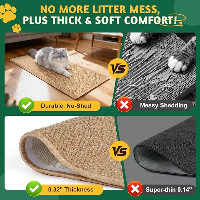 Door Protector from Cat Scratching 19.6" x 7.8" Cat Wall Corner Scratcher, Anti Scratch Door Frame Furniture Protector for Indoor Cats - Image 4