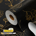 Shelf Liners for Kitchen Cabinets 23.6in x 30FT Non Adhesive Drawer Liner Black Floral Thickened Shelf Liner Paper Strong Non-Slip Easy to Clean for Tool Box Refrigerator with Knife and Tape Measure by Oneoftheworld