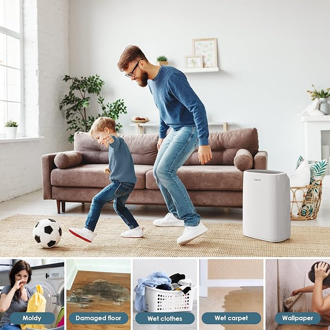 2500 Sq.Ft Dehumidifier for Home Basement, ANDTE 34 Pints Dehumidifier with Drain Hose with Smart Humidity Control, 3 Operation Modes, Powerful Moisture Removal for Large Room, RV, Bathroom, Bedroom - Image 8
