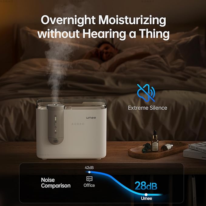 Humidifiers for Bedroom, Top Fill 4L Supersized Cool Mist Humidifier with Oil Diffuser and Nightlight, 32H Runtime, Quiet Ultrasonic Humidifiers for Home, Large Room, Baby Nursery and Plants - Image 4